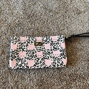 BETSEY JOHNSON Pink Cat Print Wristlet
